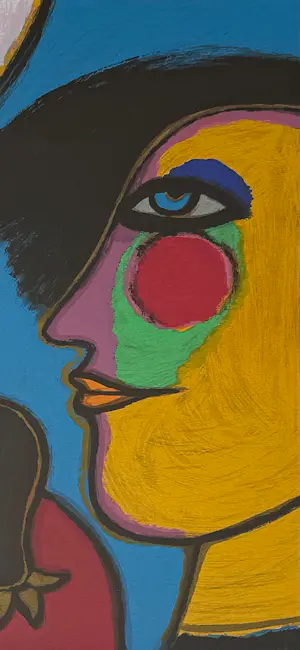 Corneille - handgesigneerde kleurenzeefdruk | 'Maanclown' | 1994 (FRAAI INGELIJST) kopen? Bied vanaf 350!