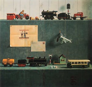 Julien Landa - Offsetdruk op papier, Märklin Toys - Ingelijst (Groot) kopen? Bied vanaf 100!