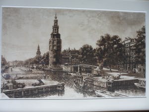 Cornelis Brandenburg - Ets - Oude Schans te Amsterdam ( Groot ) kopen? Bied vanaf 120!