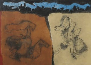 Ru van Rossem - Ets en aquatint, Paarden dressuur - Ingelijst kopen? Bied vanaf 80!