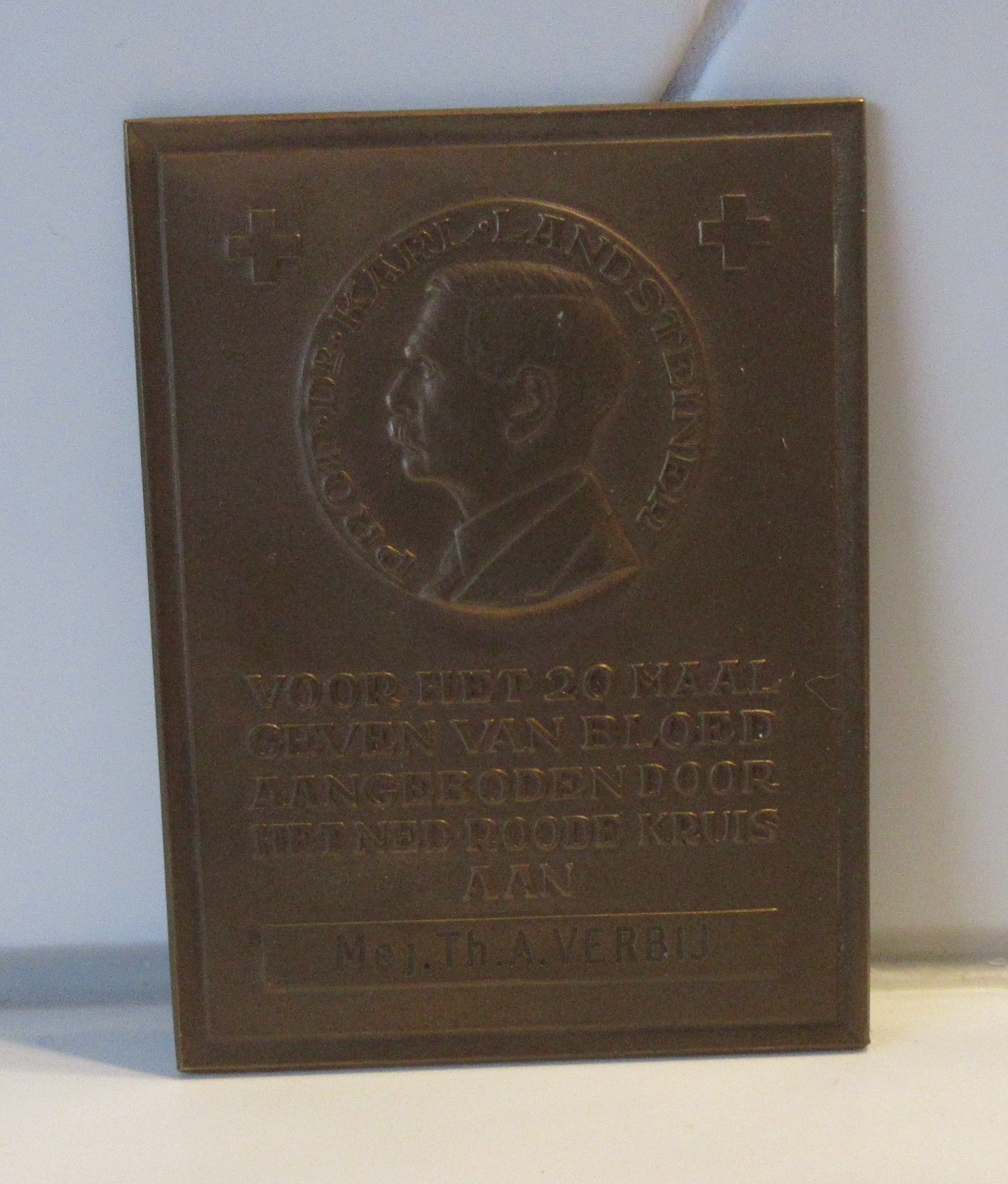 Koninklijke Van Kempen & Begeer - Bronzen Karl Landsteiner Plaquette kopen? Bied vanaf 10!