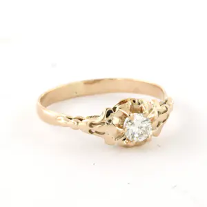 14k solitair gouden ring met oud Europees slijpvorm geslepen diamant tot. 0.25ct kopen? Bied vanaf 230!