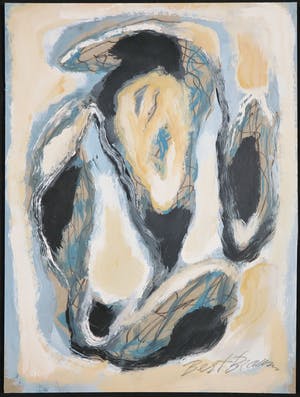 Bert Braam - Gemengde techniek op karton, Lot van drie abstracte composities kopen? Bied vanaf 1!