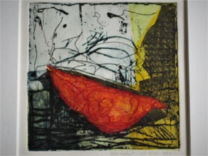 Lukie de Bree - Willem de Kooning Academie - Gesigneerde Zeefdruk "abstracte Compositie" kopen? Bied vanaf 10!