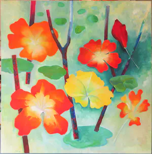 Jan van Delft - Acryl op doek, Tuin 1 (zeer groot) kopen? Bied vanaf 250!
