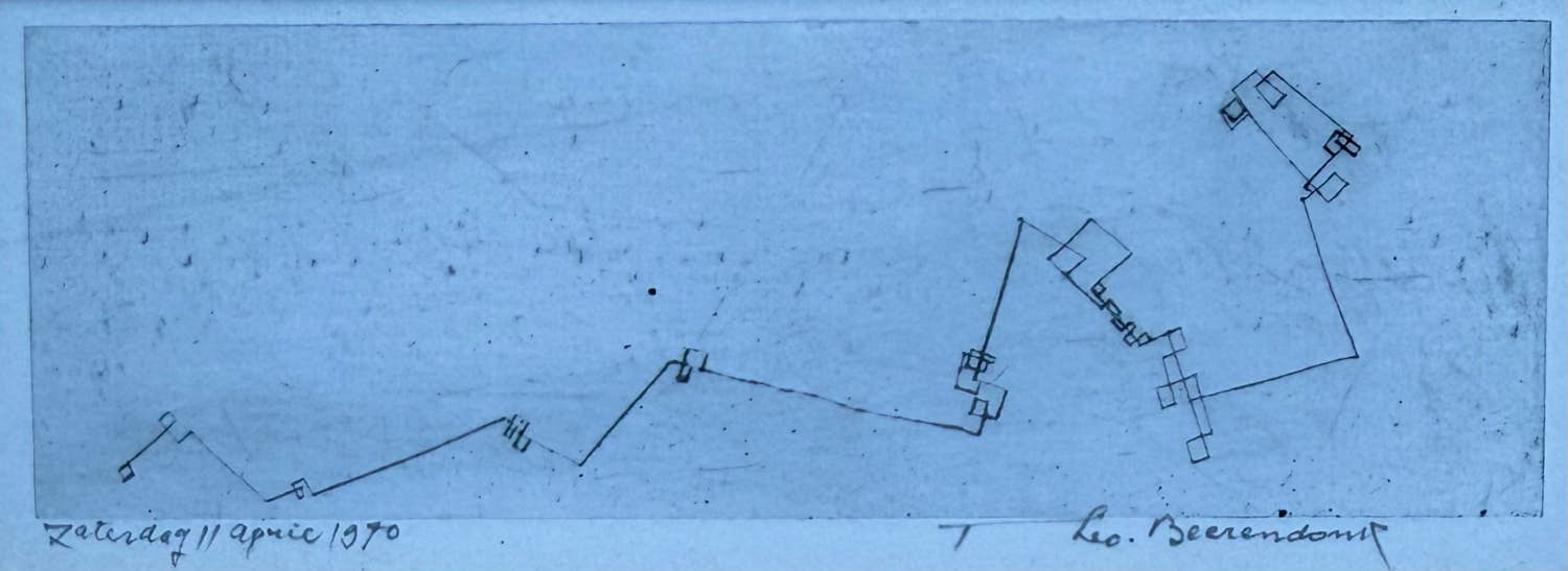 Theo Beerendonk - Lijnets op papier | 'Zaterdag 11 april 1970' | 1970 kopen? Bied vanaf 80!