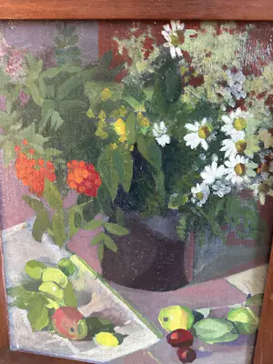 Joop Willems - Fruit en bloemen stilleven kopen? Bied vanaf 135!
