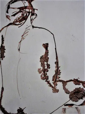 Lies Cosijn - Vooraanstaand Keramiste -Twee (2) Inkt tekeningen "Fietje" fraai ingelijst kopen? Bied vanaf 48!