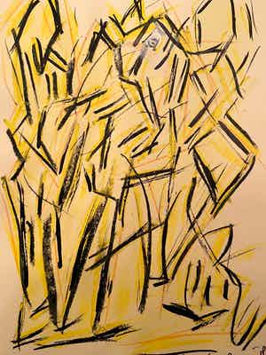 Jan Sierhuis - Acryl/Krijt verkocht voor € 1!