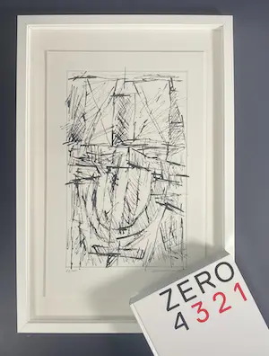 Jan Schoonhoven - Prachtig zeefdruk, gesigneerd & fraai ingelijst + Art Book : ZERO 4321 kopen? Bied vanaf 390!
