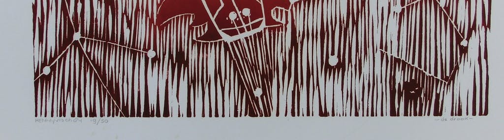 Henk Visch - HENK VISCH, DE DRAAK, HOUTSNEDE, 1984 kopen? Bied vanaf 75!