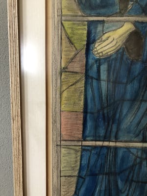 Niet of onleesbaar gesigneerd - Religieus figuur in glas-in-lood stijl kopen? Bied vanaf 1!