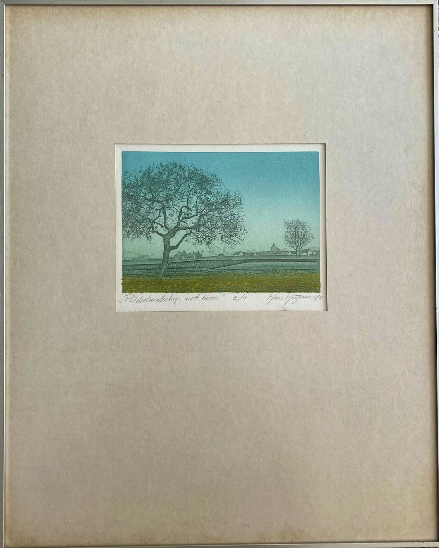 Hans Heijman - Polderlandschap met boom verkocht voor € 45!