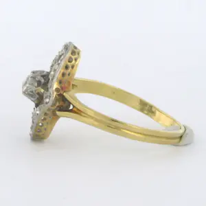 Goud met platina ring met bolsjewiek en roos geslepen diamant 0.20 ct - rm 19 kopen? Bied vanaf 260!