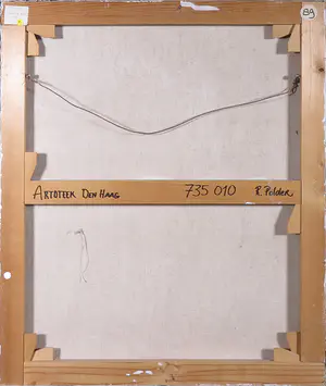 Rudi Polder - Olieverf op doek, Strand met violet uitzicht kopen? Bied vanaf 1!