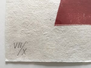 Klaas Gubbels - houtdruk 'Rode kan met object en diabolo’ - 2005. kopen? Bied vanaf 350!