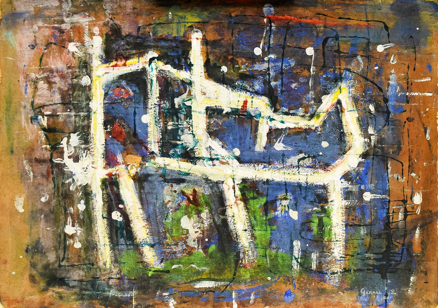 Niet of onleesbaar gesigneerd - Gerrie van de Ven - Abstract kopen? Bied vanaf 1!