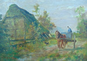 Martinus Josephus Nefkens - Landschap met boerenkar kopen? Bied vanaf 60!