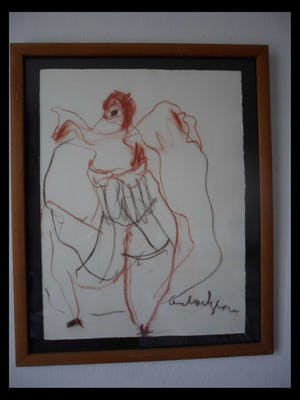 Anton Heyboer - Wasco tekening, "Danseres". kopen? Bied vanaf 140!