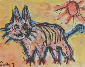 Lotti van der Gaag - gesigneerde ingelijste gouache kopen? Bied vanaf 499!