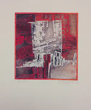 AcheterNicol Rodriguez - Etsen, Lot van 19 abstracte composities? Enchérissez de 150!