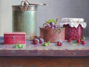 Hans Habraken - Zeer mooi groot stilleven Hans Habraken op paneel. kopen? Bied vanaf 850!