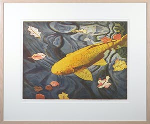 Marcel Schellekens - Aquatint ets, Gele Koi-karper - Ingelijst kopen? Bied vanaf 100!