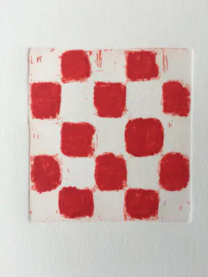 JCJ VANDERHEYDEN - handgesigneerde ets - 'Red checkerboard' - 2011 kopen? Bied vanaf 395!