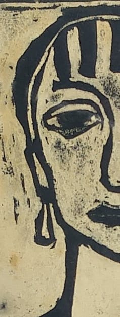 Toine Corstjens - Vrouw in zwart wit. kopen? Bied vanaf 195!