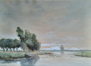 Gerrit van Jeveren - Polderlandschap met bootje - ingelijst - 22165 kopen? Bied vanaf 1!