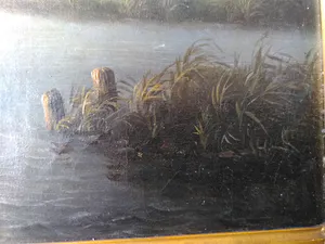 Niet of onleesbaar gesigneerd - molen aan het water op een winderige dag kopen? Bied vanaf 1!