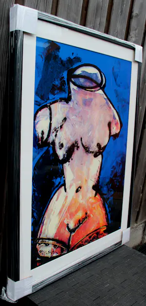 Herman Brood - Ingelijste zeefdruk: Torso blue(Nieuwe lijst, groot werk!) kopen? Bied vanaf 850!