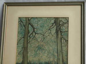 Heertje van Doornik - Aquarel, “Bos” - gesigneerd & ingelijst – ca 1920 kopen? Bied vanaf 50!