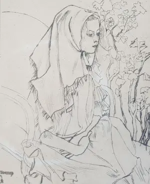 Jan Toorop - Charley Toorop met hoofddoek in een leunstoel Ziek kind, 1898 kaufen? Bieten Sie von 1!