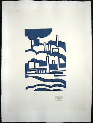 Paul Overhaus - Houtsnede op papier, Landschap kopen? Bied vanaf 1!