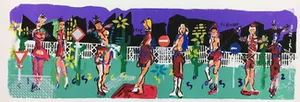 Espen Hagen - Gr Zeefdruk (50x135 cm) GOING TO WORK Hand gesigneerd kopen? Bied vanaf 50!