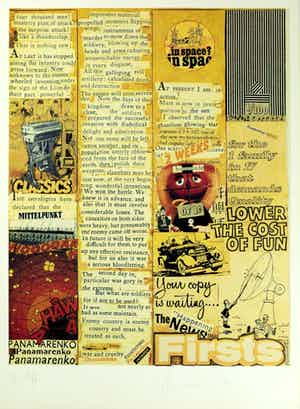 Panamarenko - In Space, Litho en Collage 2003, handgesigneerd met certificaat verkocht voor € 850!