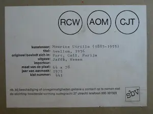 Maurice Utrillo - Kunst-Schoolplaat uit 1975 , Avallon - Stichting Beeldende Vorming Utrecht kopen? Bied vanaf 35!