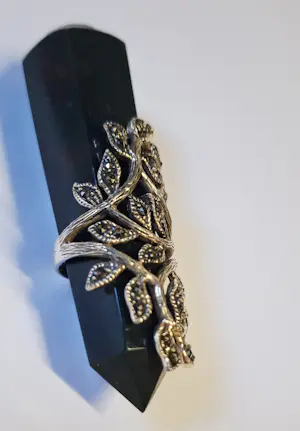nieuwe Vintage handgemaakte  Zwitserse marcasiet setting 925  zilveren ring kaufen? Bieten Sie von 75!
