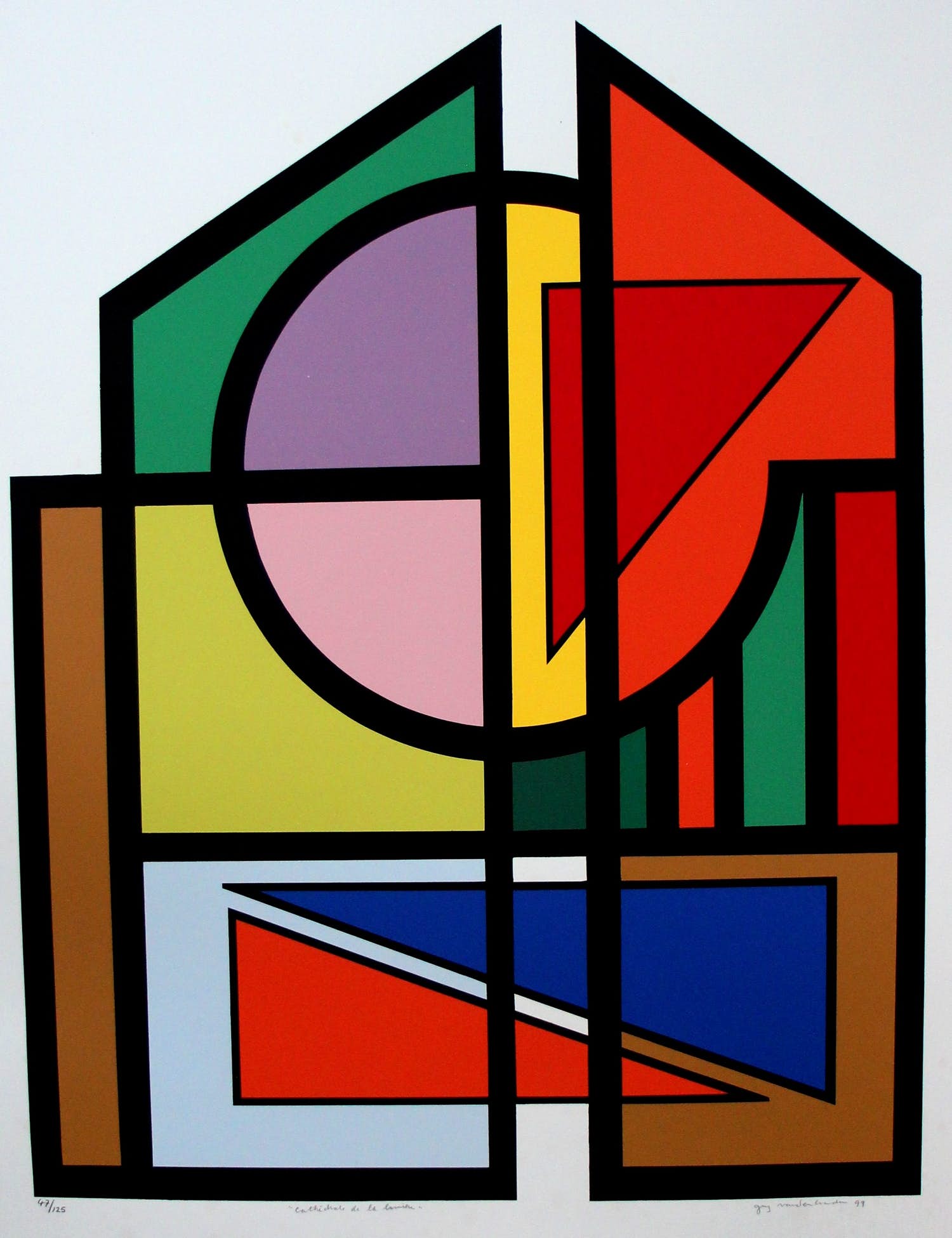Guy Vandenbranden - Kleurrijke zeefdruk: Cathedrale de la lumiere - 1999 kopen? Bied vanaf 225!