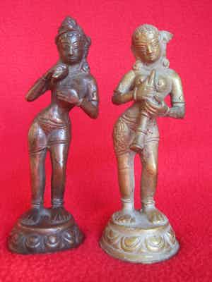 Brons (Onbekend) - Lakshmi en Radha. verkocht voor € 45!