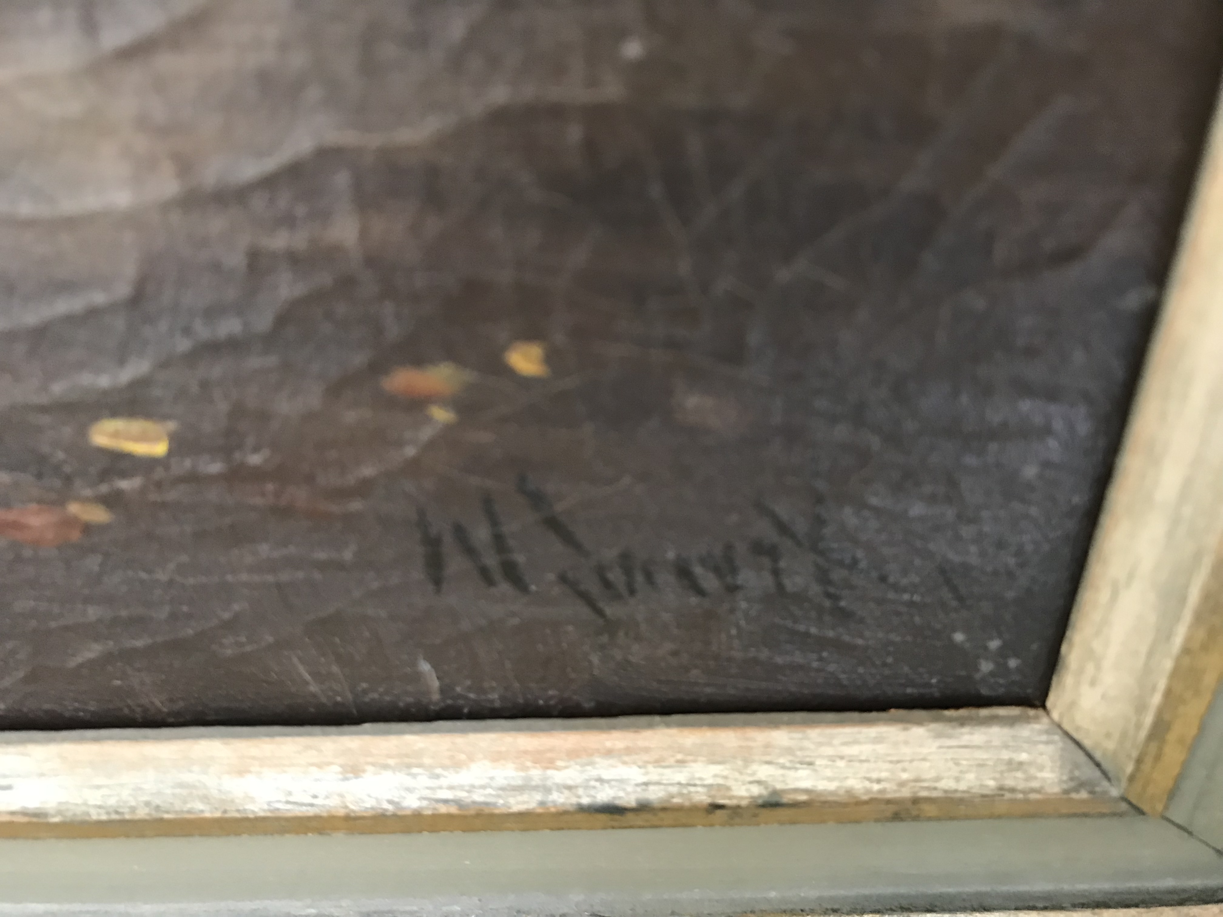 Niet of onleesbaar gesigneerd - personen met paard en wagen op bospad kopen? Bied vanaf 1!