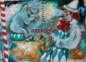 Annemarie de Groot - Zeefdruk: Circus - 1993 verkauft für € 50!