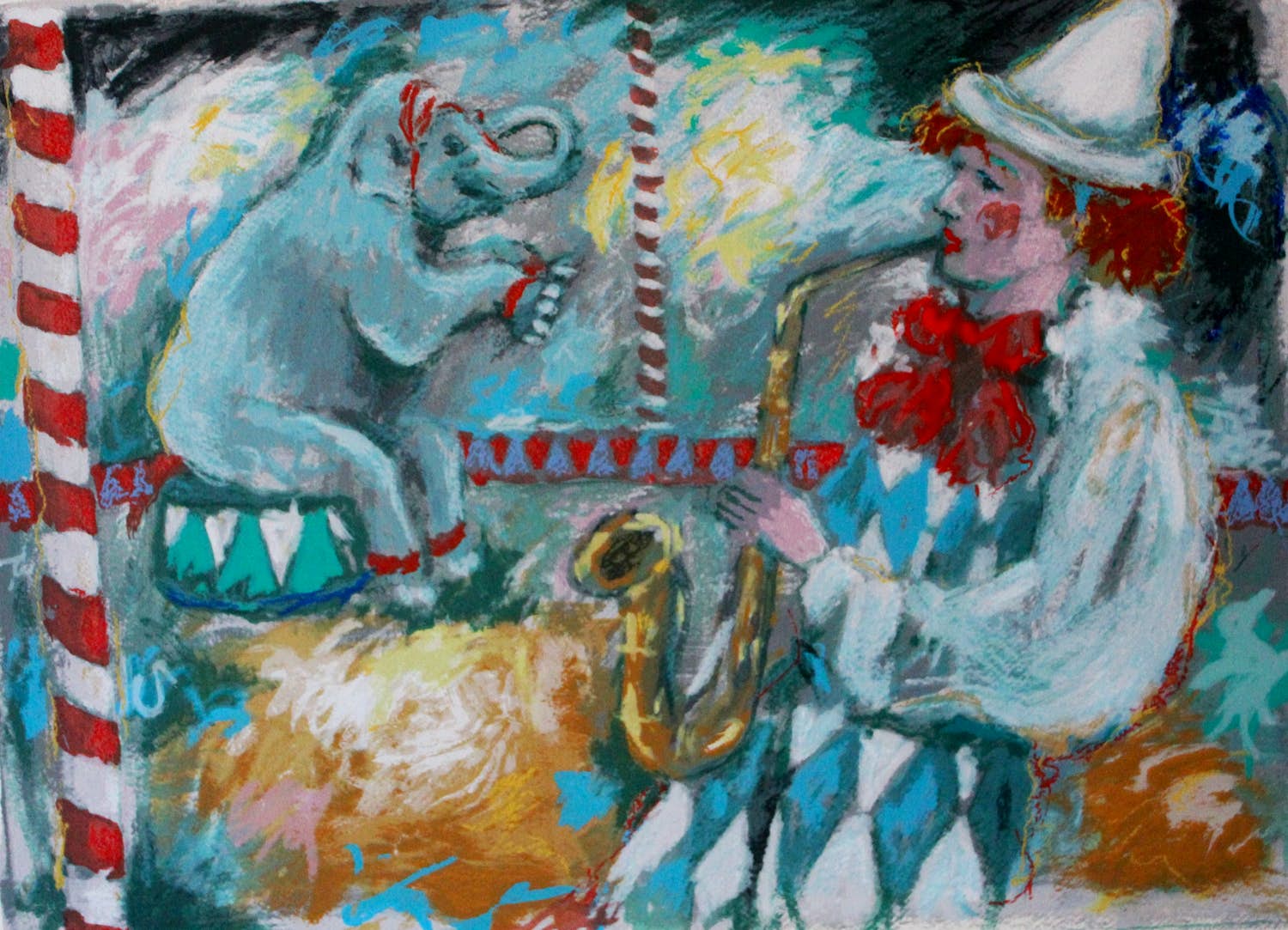 Annemarie de Groot - Zeefdruk: Circus - 1993 verkocht voor € 50!