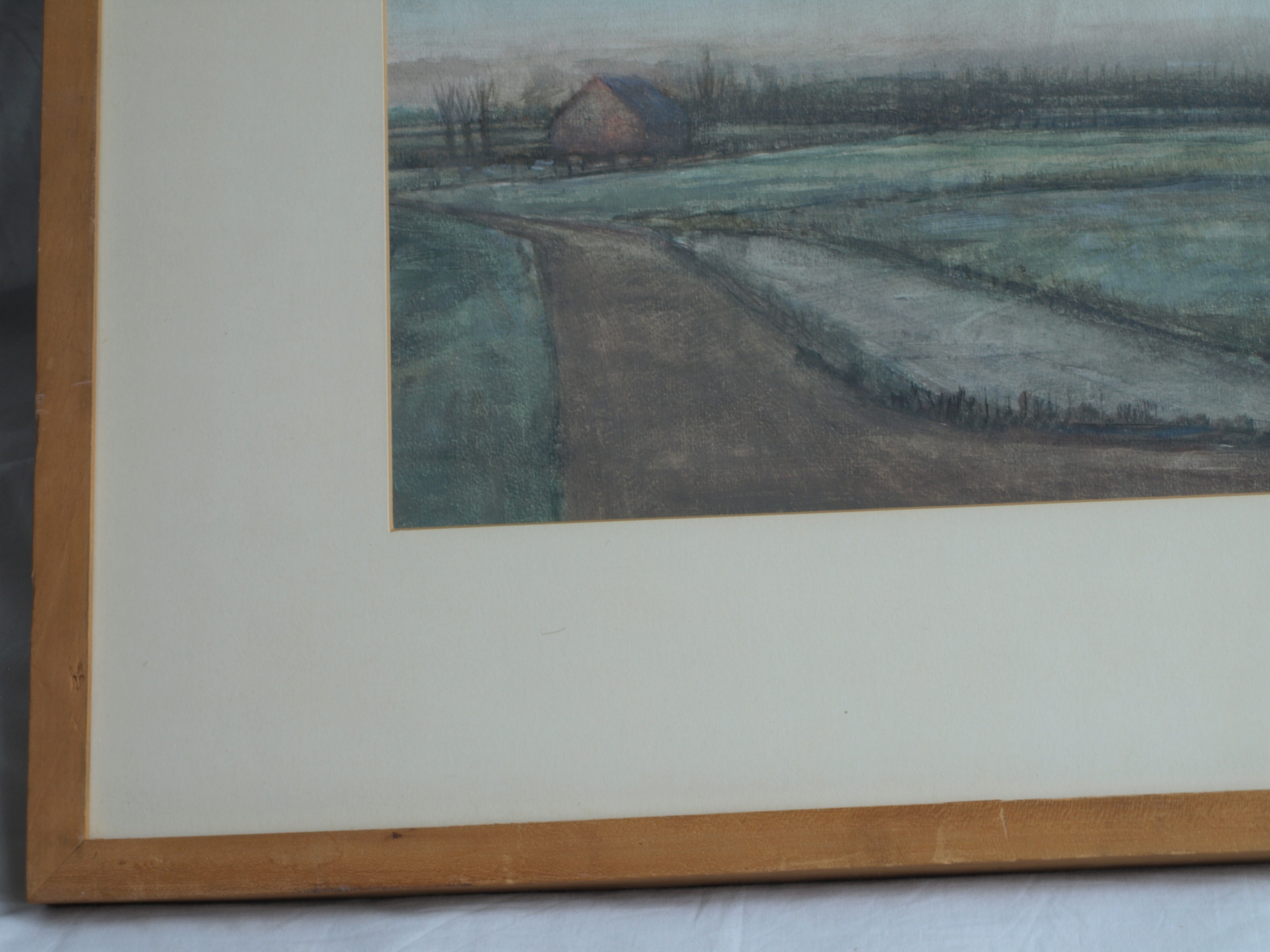 Henk Rijzinga - Aquarel , Winterlandschap – ingelijst – ca 1975  kopen? Bied vanaf 1!