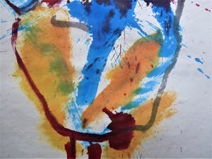 Anton Heyboer - De oervogel .Mooie kleurige krachtige schildering . kopen? Bied vanaf 300!