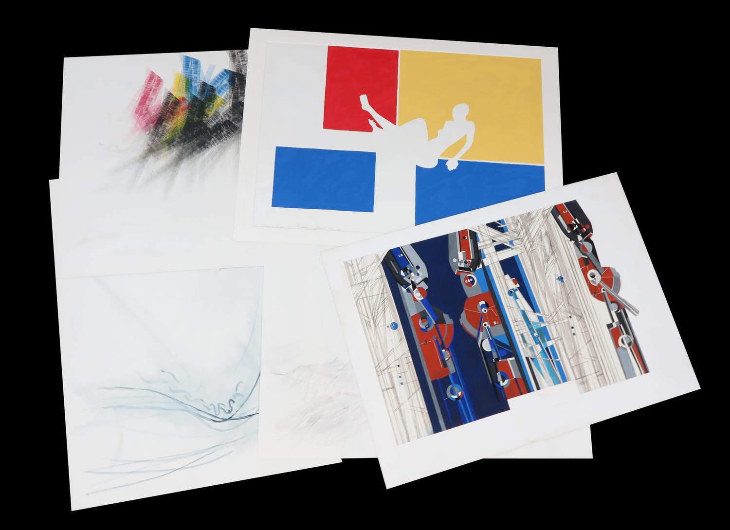 Per Abramsen - en andere! - Lot met 10 werken op papier kopen? Bied vanaf 1!