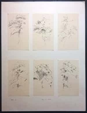 Jaap Hillenius - 6 pentekeningen – bomen met zonlicht verkocht voor € 130!