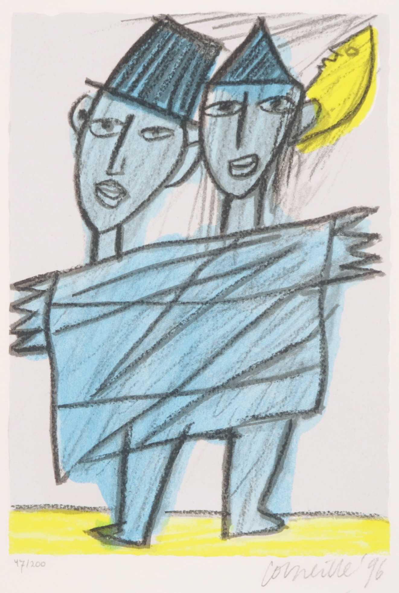 Corneille - Zeefdruk, Les deux amis verkocht voor € 90!