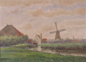 Hendrik Hulk - Aquarel, Den Oudenweg no. 6 Haarlem kopen? Bied vanaf 1!